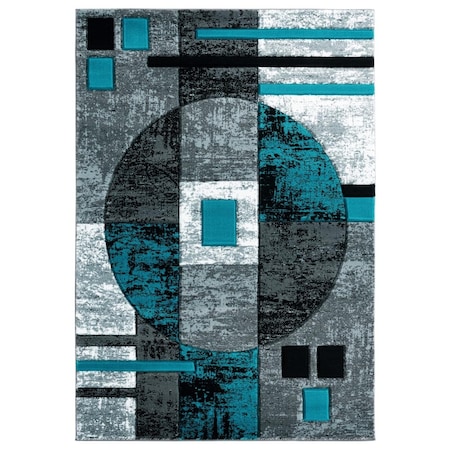 Manmade Bristol Epsilon Turquoise Rectangle Area Rug - 7 ft. 10 in. x 10 ft. 6 in. MA3085962